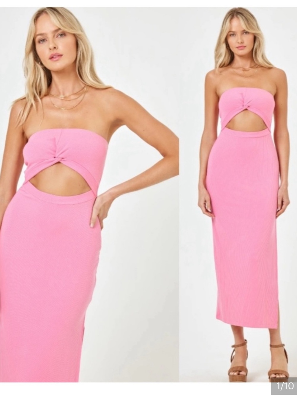 l*space Strapless Pink Kierra Dress in Guava